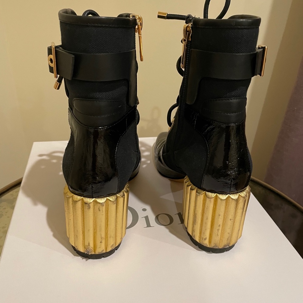 Dior Black Crinkled Boots - Picture 4 of 15